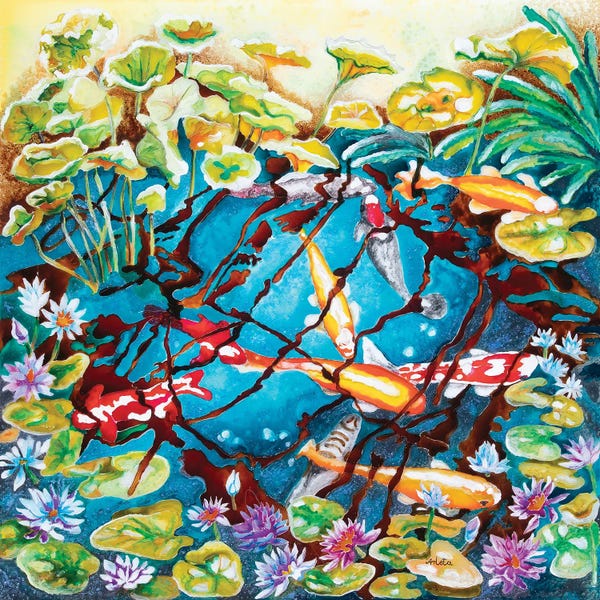 Arleta Smolko: Koi In The Pond by Arleta Smolko