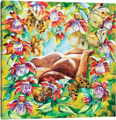 Lady Of The Flowers Canvas Art Print - Arleta Smolko