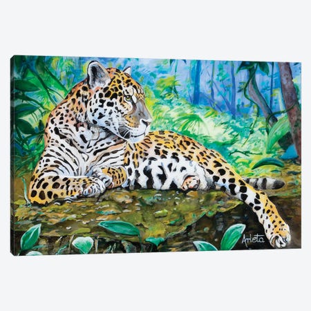 Leopard Canvas Print #ASL16} by Arleta Smolko Canvas Wall Art