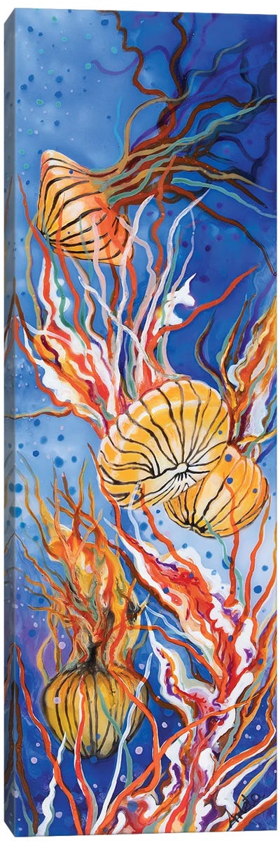 Orange Jellyfish Canvas Art Print - Arleta Smolko