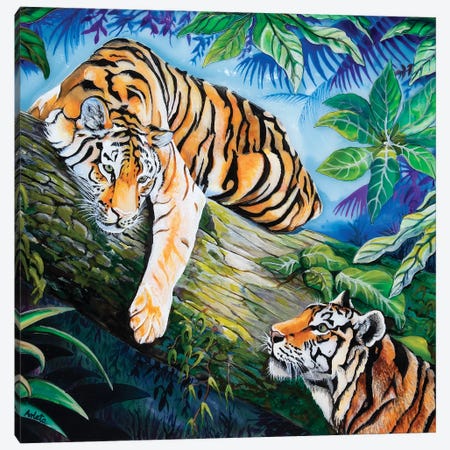 Tigers Canvas Print #ASL27} by Arleta Smolko Canvas Art Print