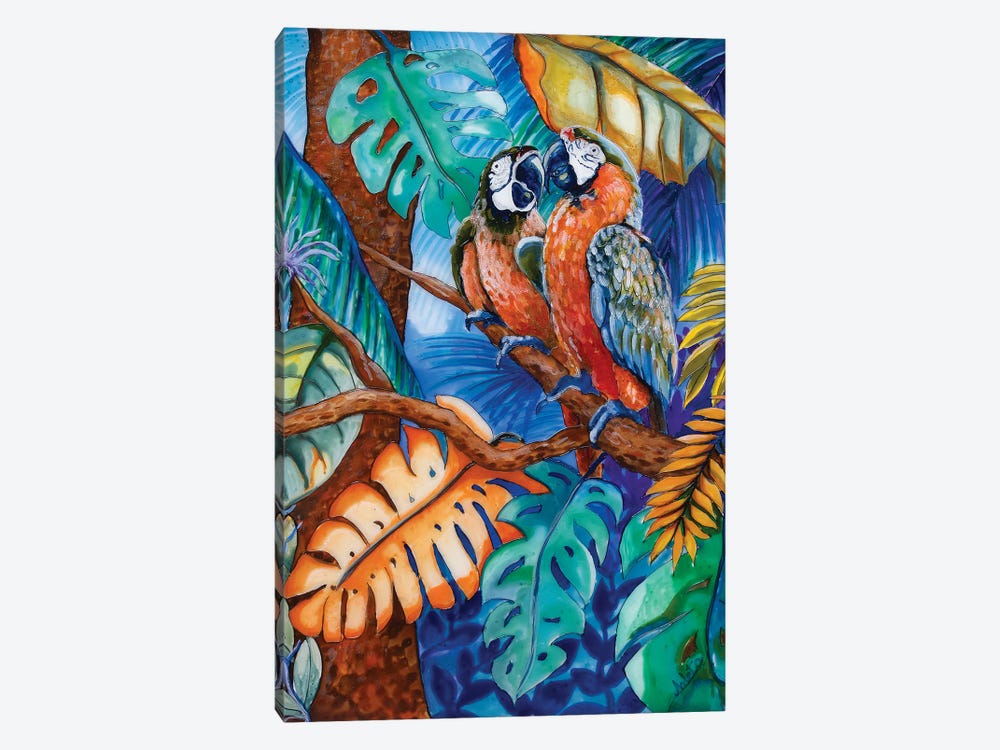Two Parrots by Arleta Smolko 1-piece Canvas Artwork
