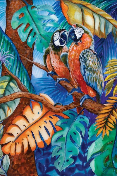 Arleta Smolko: Two Parrots by Arleta Smolko