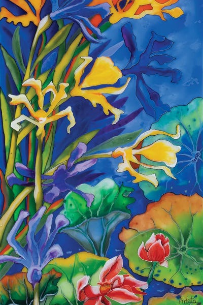 Yellow Iris by Arleta Smolko framed canvas print