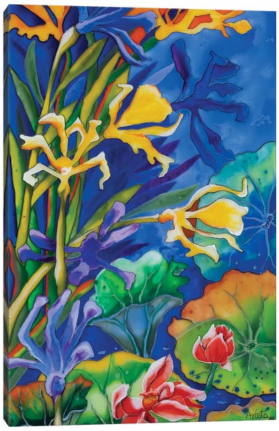 Yellow Iris Canvas Art Print - Arleta Smolko