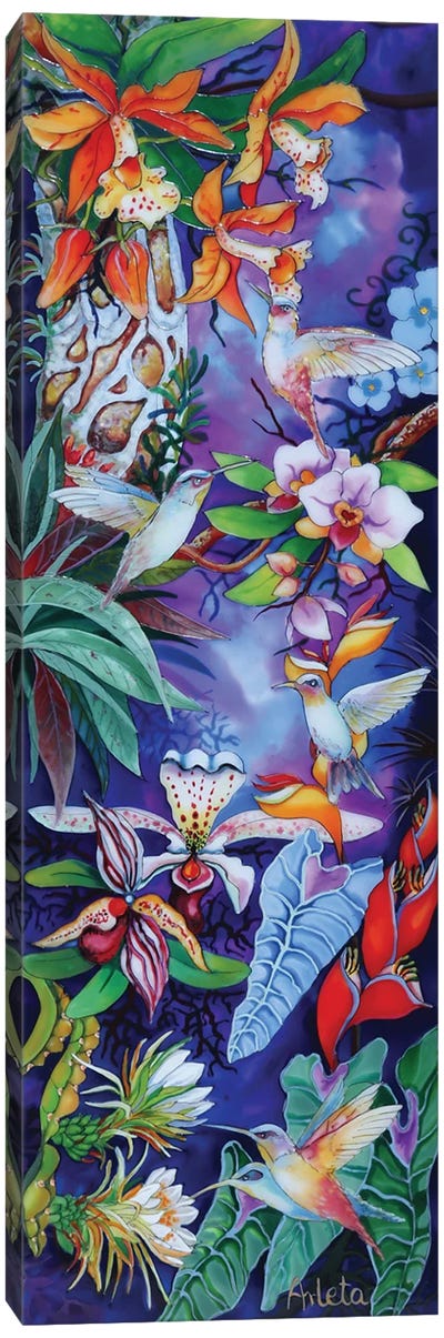 Hummingbirds In Paradise Canvas Art Print - Arleta Smolko