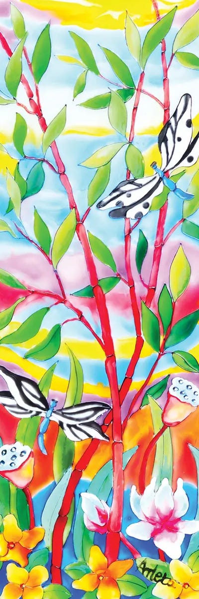 Two Dragon Flies by Arleta Smolko framed canvas print