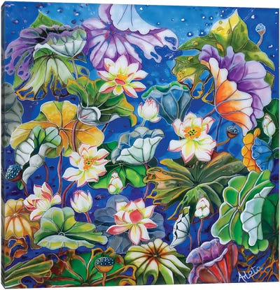 Candy Lilies Canvas Art Print - Arleta Smolko