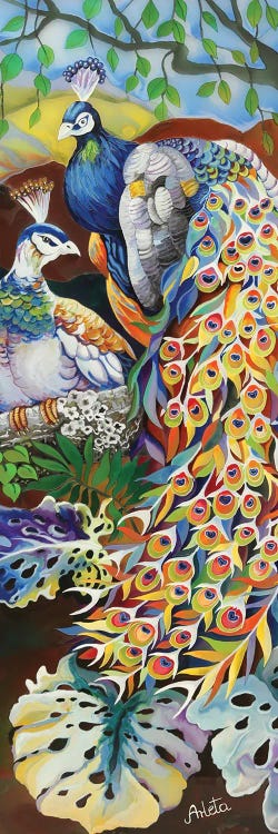 Two Peacocks by Arleta Smolko wall art