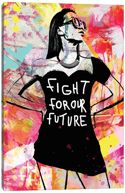Fight For Our Future Abstract Canvas Art Print