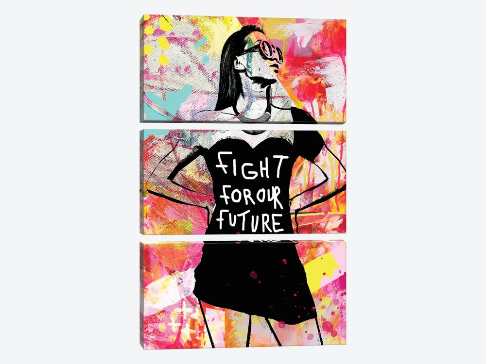 Fight For Our Future Abstract by Amy Smith 3-piece Canvas Art Print