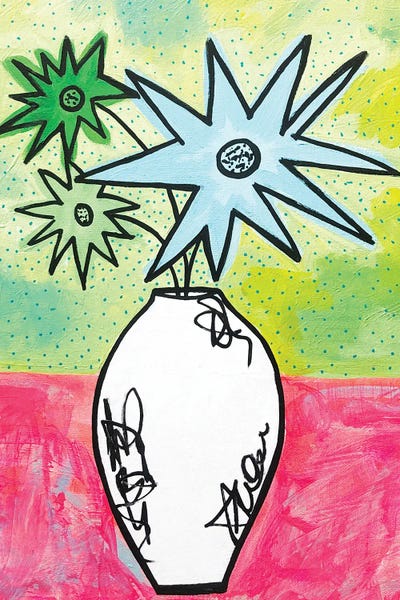 Lime Abstract Florals by Amy Smith art print