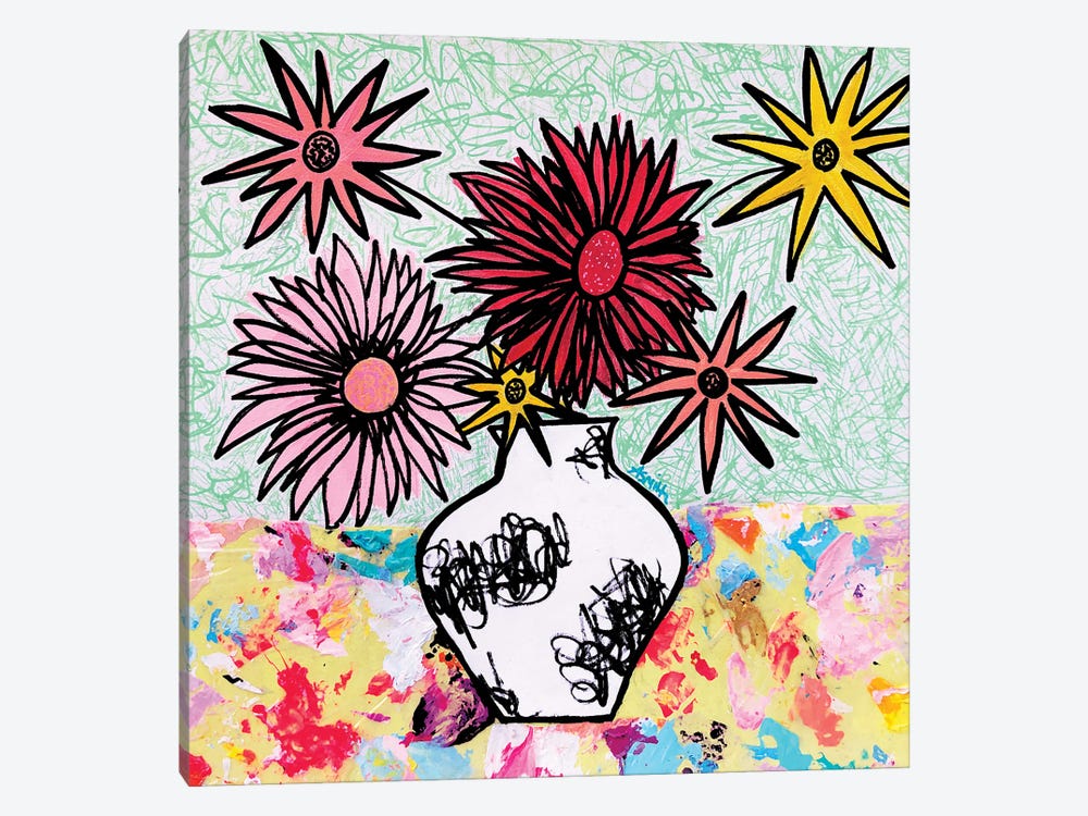 Welcome To The Party Floral by Amy Smith 1-piece Canvas Print