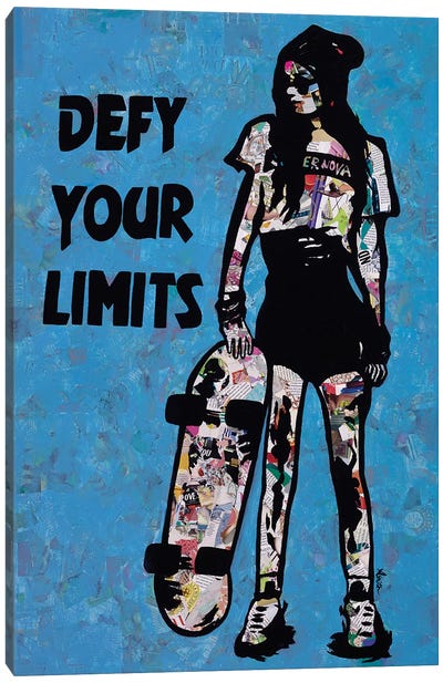 Defy Your Limits Canvas Art Print - Skateboarding