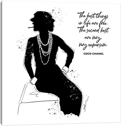 Coco Chanel framed art Quote, Chanel Art Print, Black and White