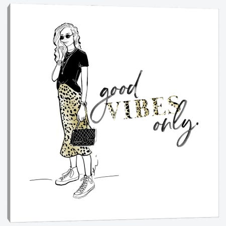 Good Vibes Only Canvas Print #ASN2} by Alison Petrie Canvas Art Print