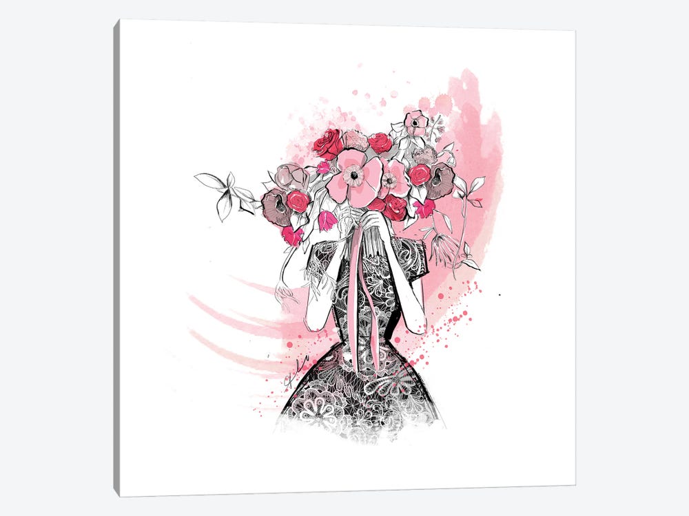 Flirting In Floral by Alison Petrie 1-piece Canvas Print