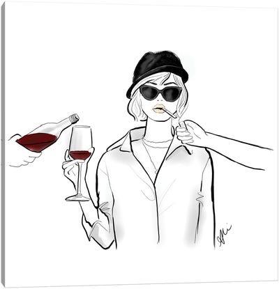 Cigs And Wine Canvas Art Print