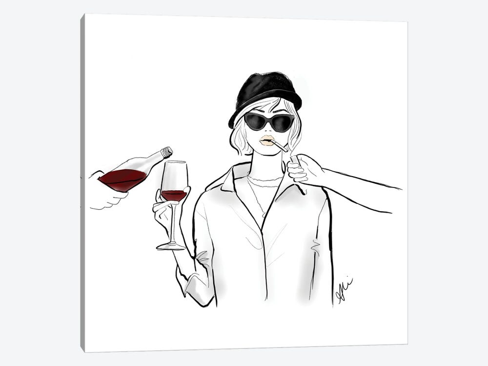 Cigs And Wine by Alison Petrie 1-piece Art Print