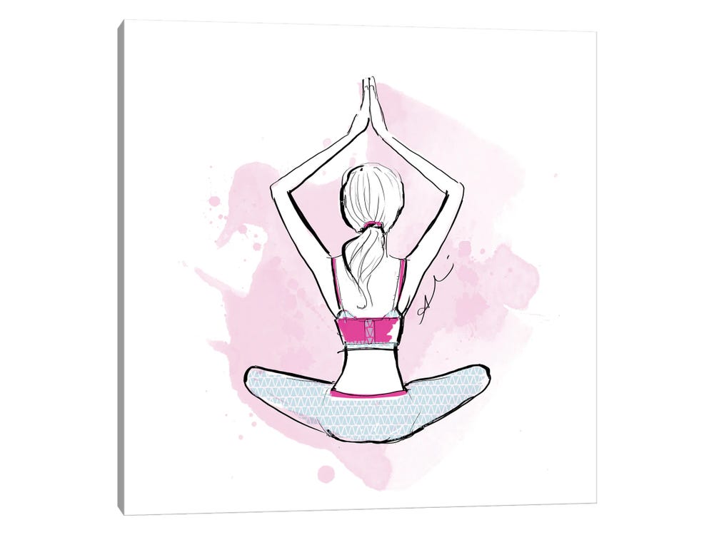 Pink Yoga Pose wall decor