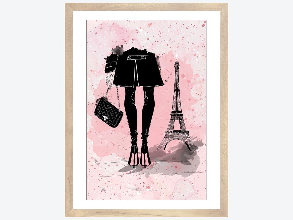 Framed Canvas Art (White Floating Frame) - Louis Vuitton Matching Heels and Handbag by Julie Schreiber ( Fashion > Fashion Accessories > Bags & Purses
