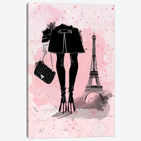 Pink In Paris Canvas Print #ASN95} by Alison Petrie Canvas Artwork