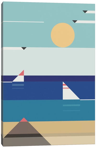 Quiet Sea Canvas Art Print - Boat Art