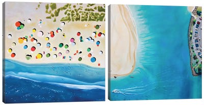 Beaches Diptych Canvas Art Print - Aerial Beaches 