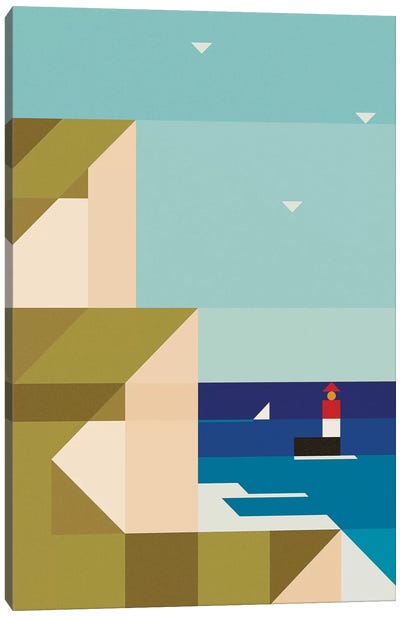 Sea Cliffs Canvas Art Print - Lighthouse Art