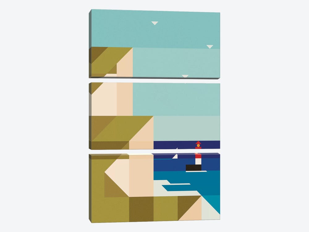 Sea Cliffs by Antony Squizzato 3-piece Canvas Print