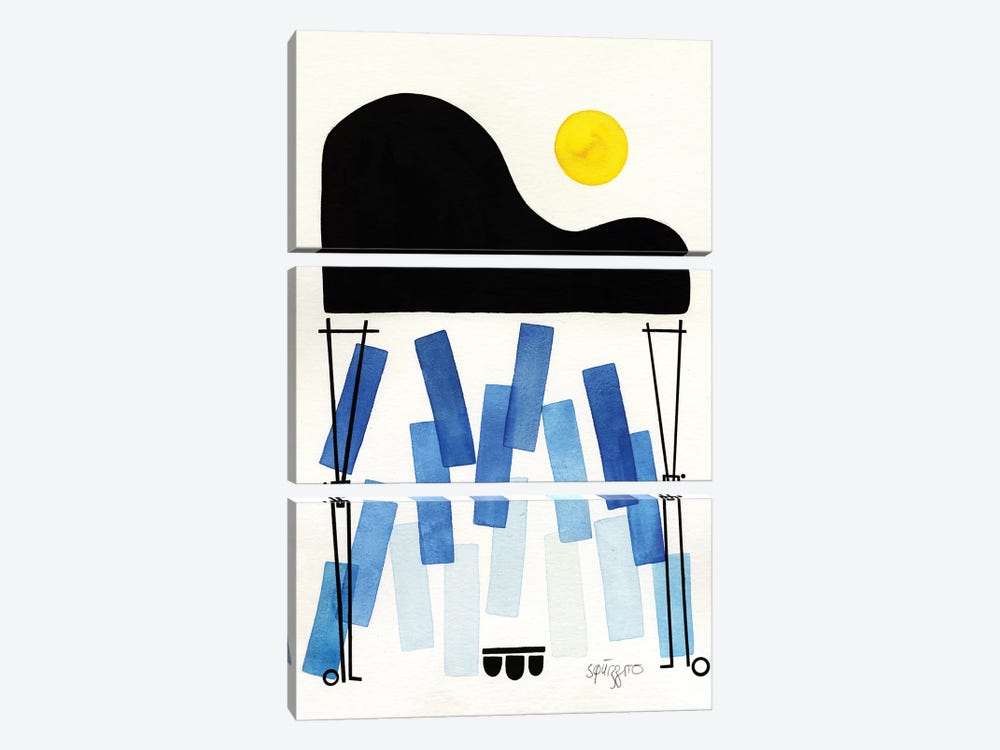 Blues Notes by Antony Squizzato 3-piece Canvas Artwork
