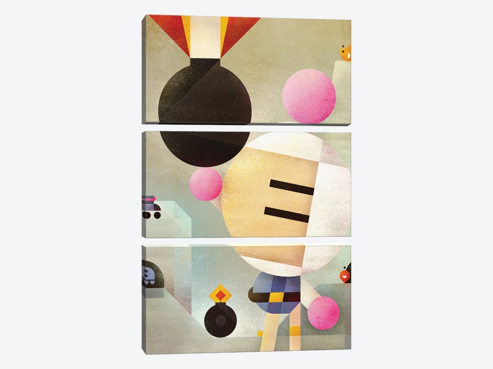 Bomberman by Antony Squizzato 3-piece Canvas Art Print
