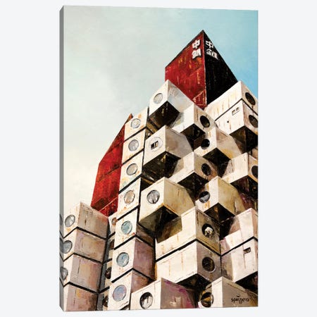 Nakagin Tower Canvas Print #ASQ60} by Antony Squizzato Canvas Art Print