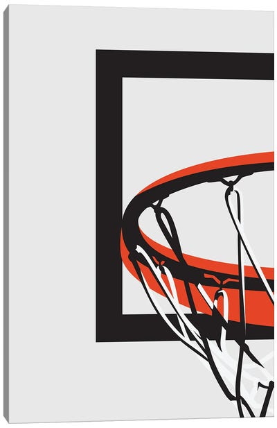 Basketball Hoop Canvas Art Print - Basketball Art