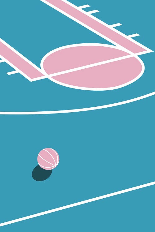 Basketball Court Blue Pink