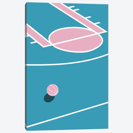Basketball Court Blue Pink Canvas Print #ASX135} by avesix Art Print