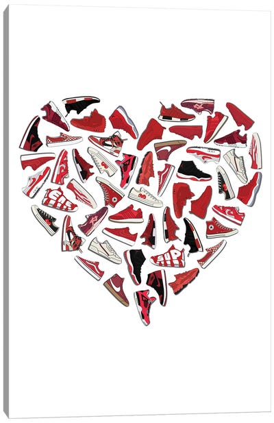 Sneaker Heart Canvas Art Print - Shoe Art