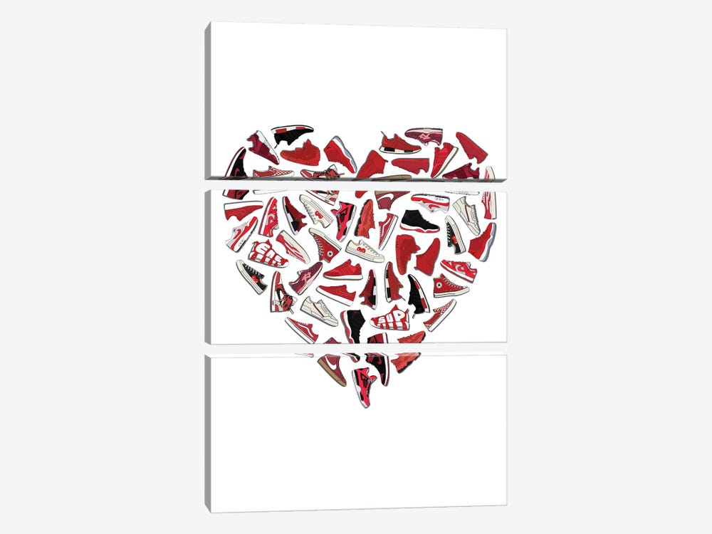 Sneaker Heart by avesix 3-piece Canvas Art