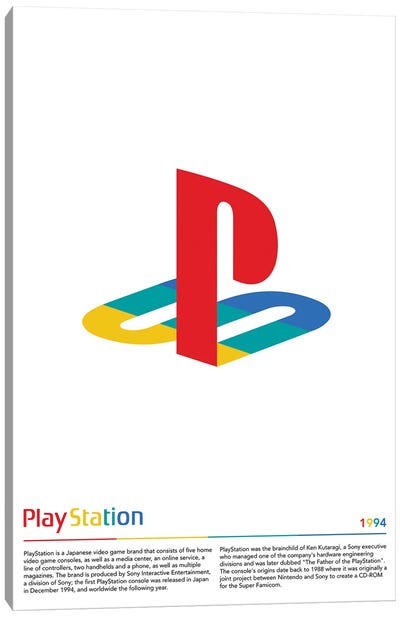 Playstation (White) Canvas Art Print - avesix