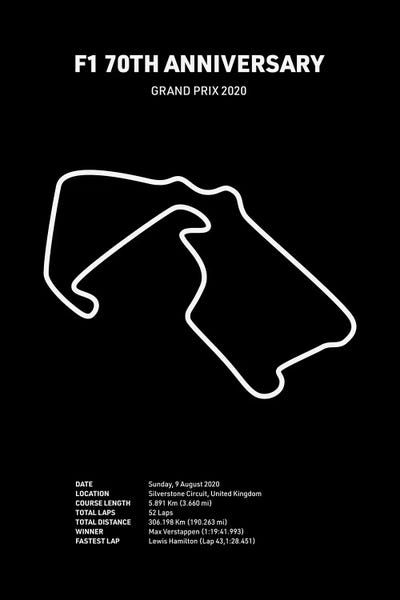 Formula 1 70th Anniversary (Black) by avesix framed wall art