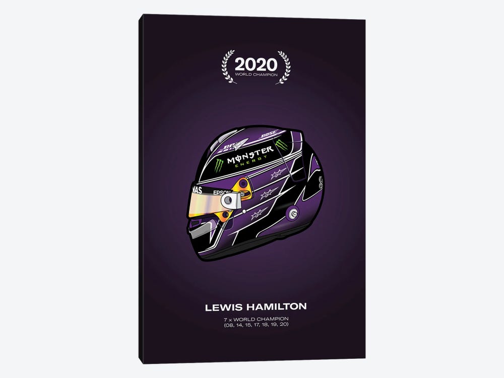 Lewis Hamilton Championship Helmet by avesix 1-piece Canvas Art