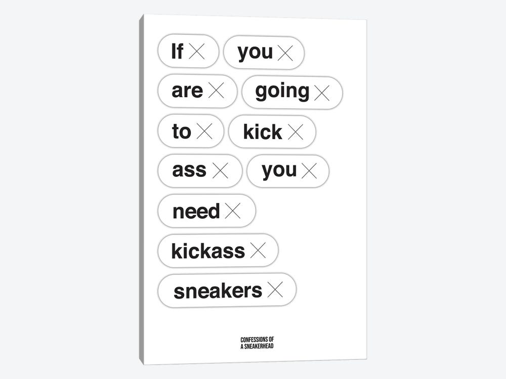 Kickass Sneakers (White) by avesix 1-piece Canvas Art