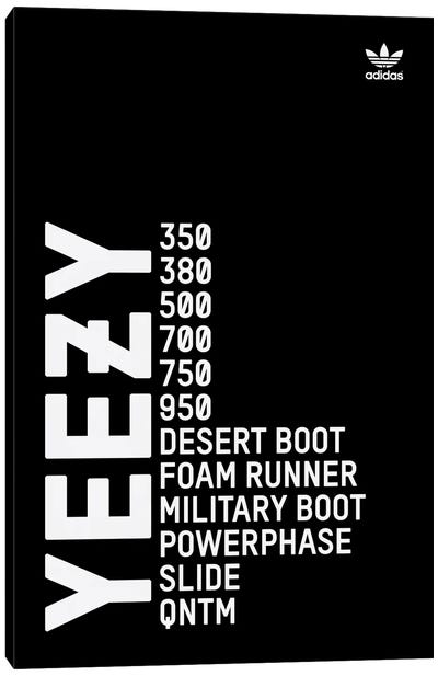 Yeezy (Black) Canvas Art Print - Sneaker Art