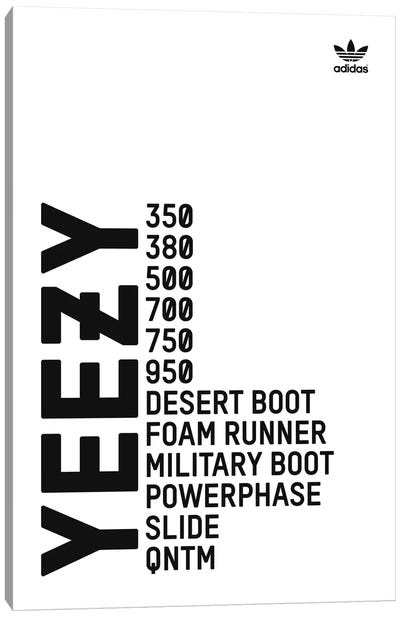 Yeezy (White) Canvas Art Print - Sneaker Art