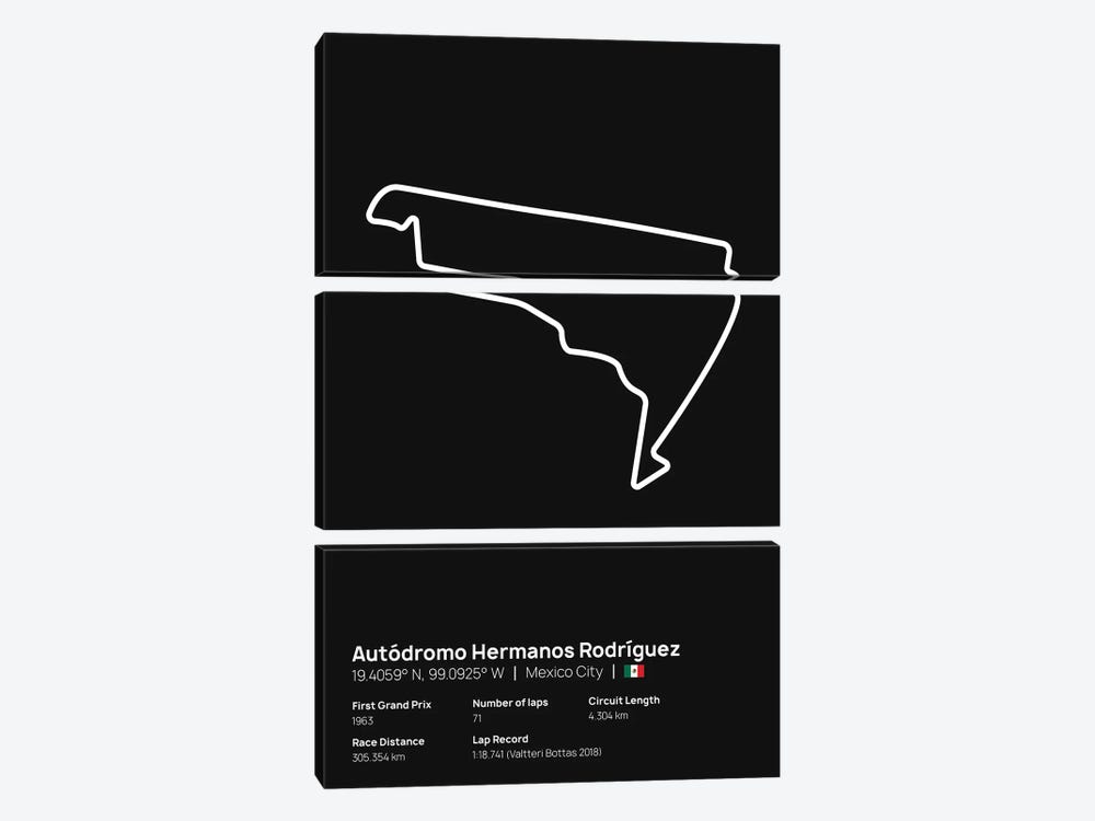 F1- Autódromo Hermanos Rodríguez by avesix 3-piece Canvas Print