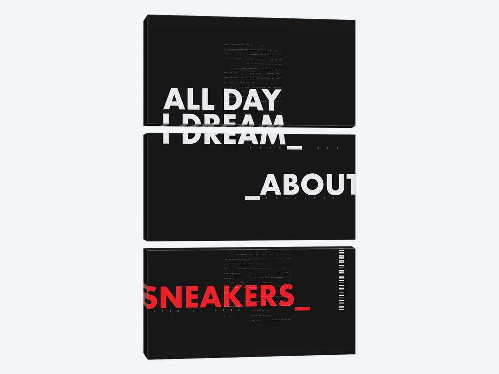 All Day I Dream About Sneakers I by avesix 3-piece Canvas Print