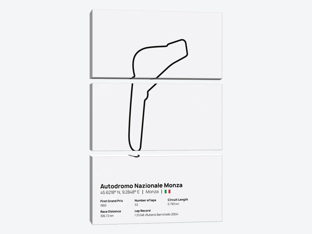 F1- Autodromo Nazionale Monza by avesix 3-piece Art Print