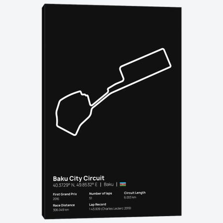 F1- Baku City Circuit Canvas Print #ASX204} by avesix Canvas Art Print