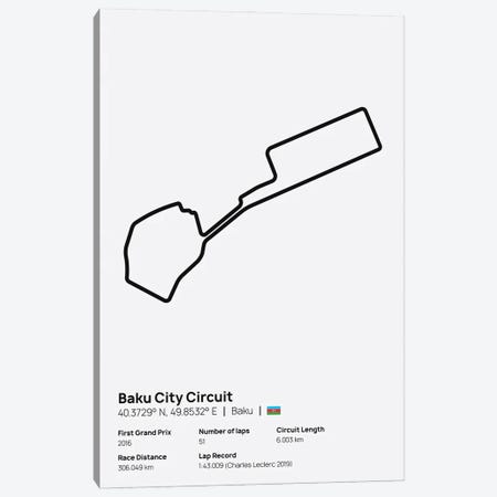 F1- Baku City Circuit Canvas Print #ASX205} by avesix Canvas Art Print