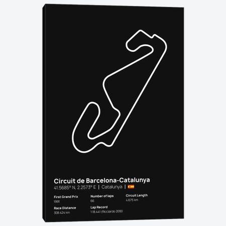F1- Catalunya Circuit Canvas Print #ASX206} by avesix Art Print